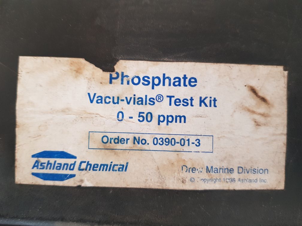 Ashland chemical vacu-vials phosphate taste kit 0-50 ppm Used 