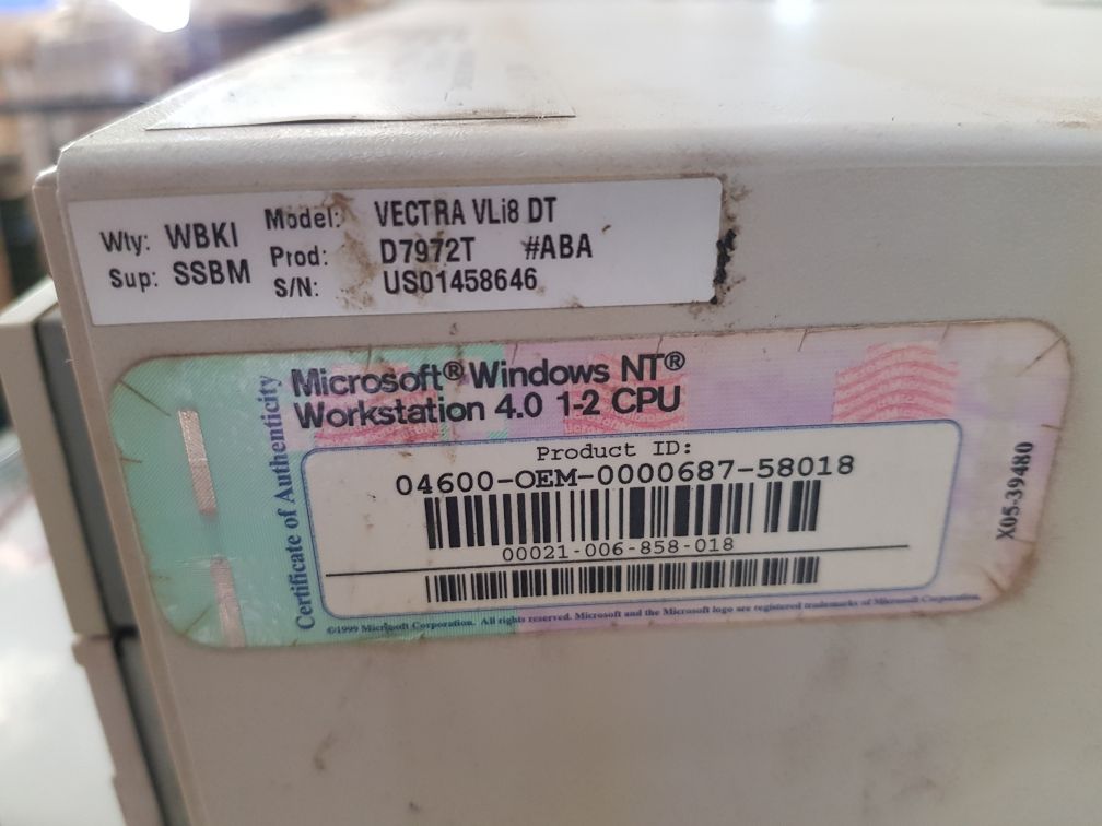 Microsoft vectra vli8 dt computer pentium
