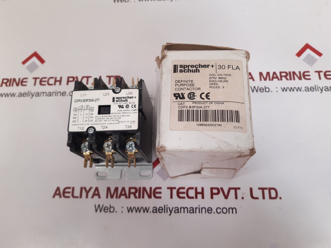 Sprecher+schuh cdp2-b3p30a-277 definite purpose contactor