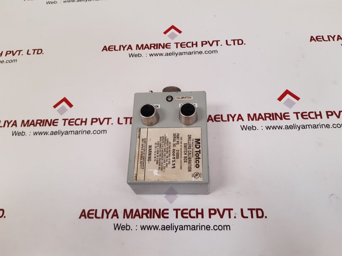 Md totco 219255 drillers calibration switch box Used