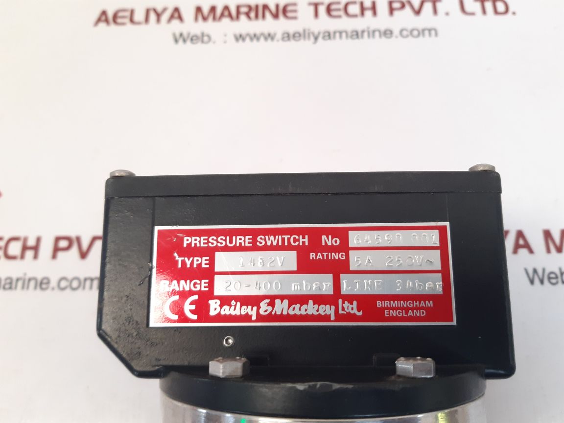 Bailey & mackey 1482v pressure switch Aeliya Marine Tech