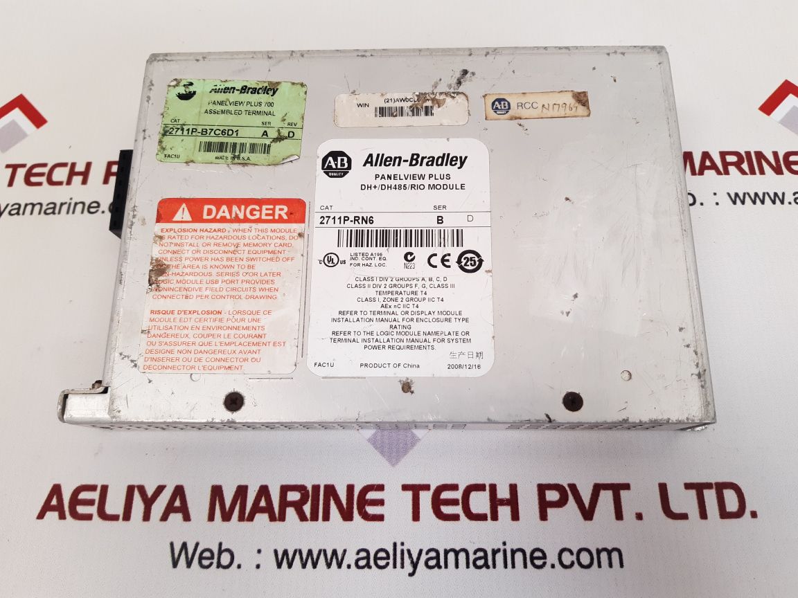 Allen-bradley 2711p-rn6 ser.b dh+/dh485/rio communication module 