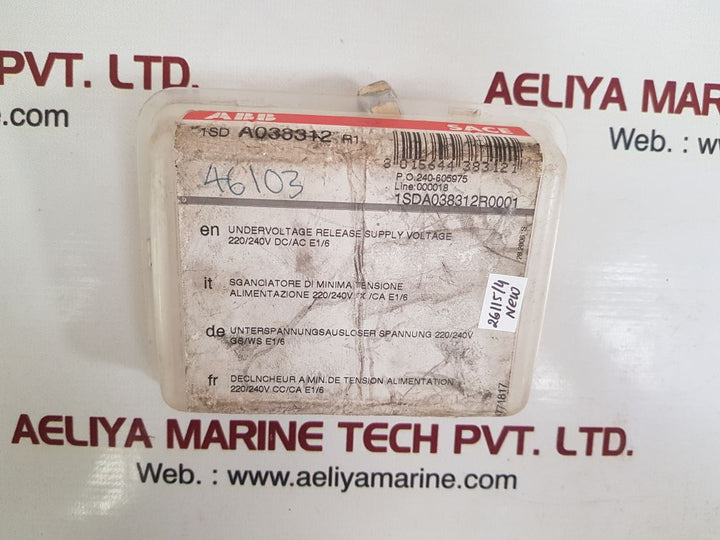 Abb sace yu-1sda038312r1 undervoltage release