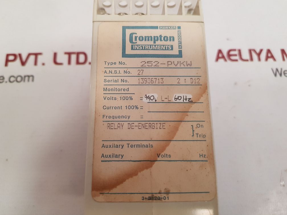 Crompton instruments 252-pvkw phase sequence transducer