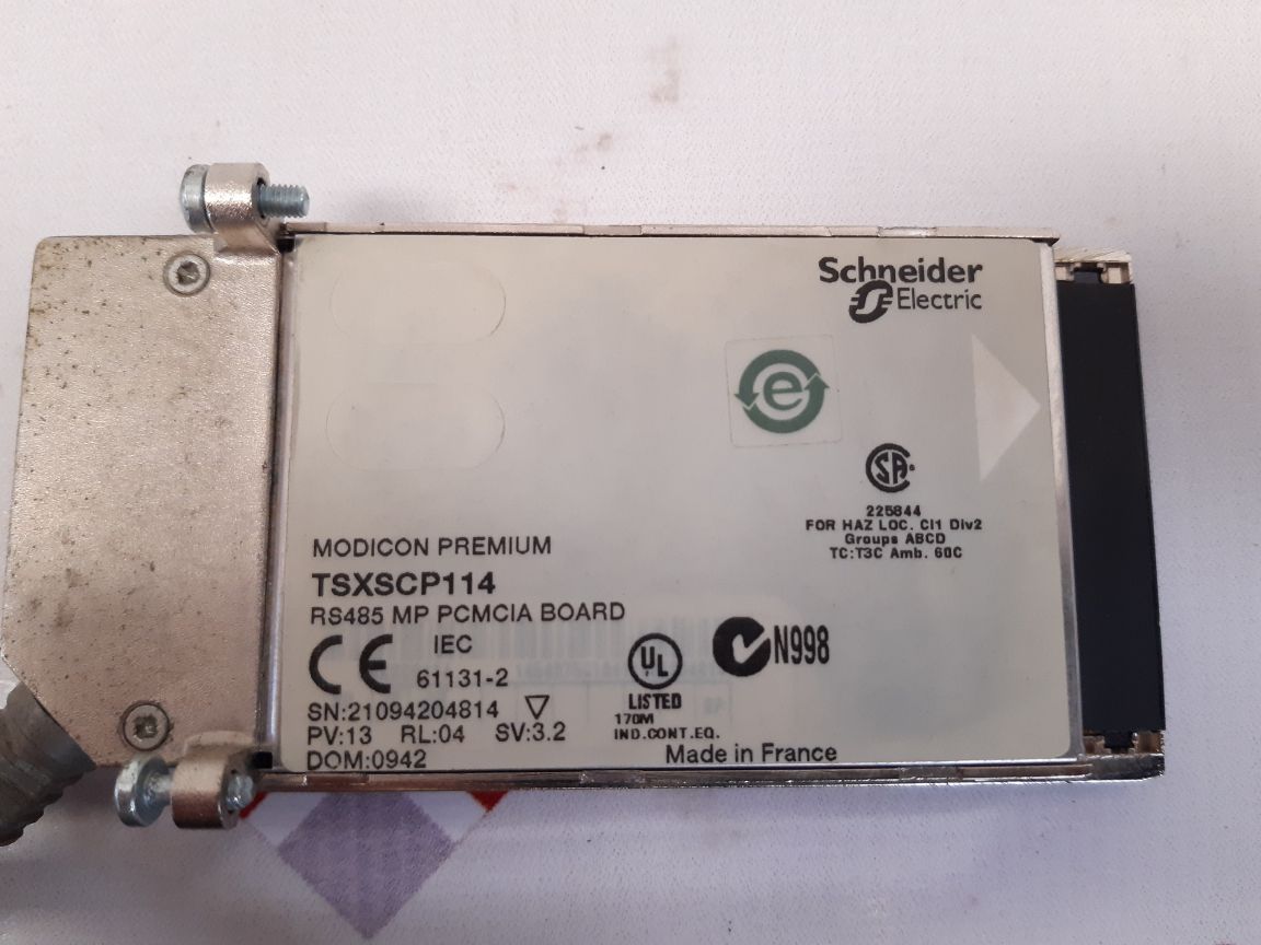 Schneider electric tsxscp114 pcmcia board pv13 rs485 mp
