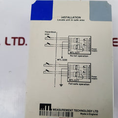 Measurement technology mtl 2211 2-channel is-input switch operated relay