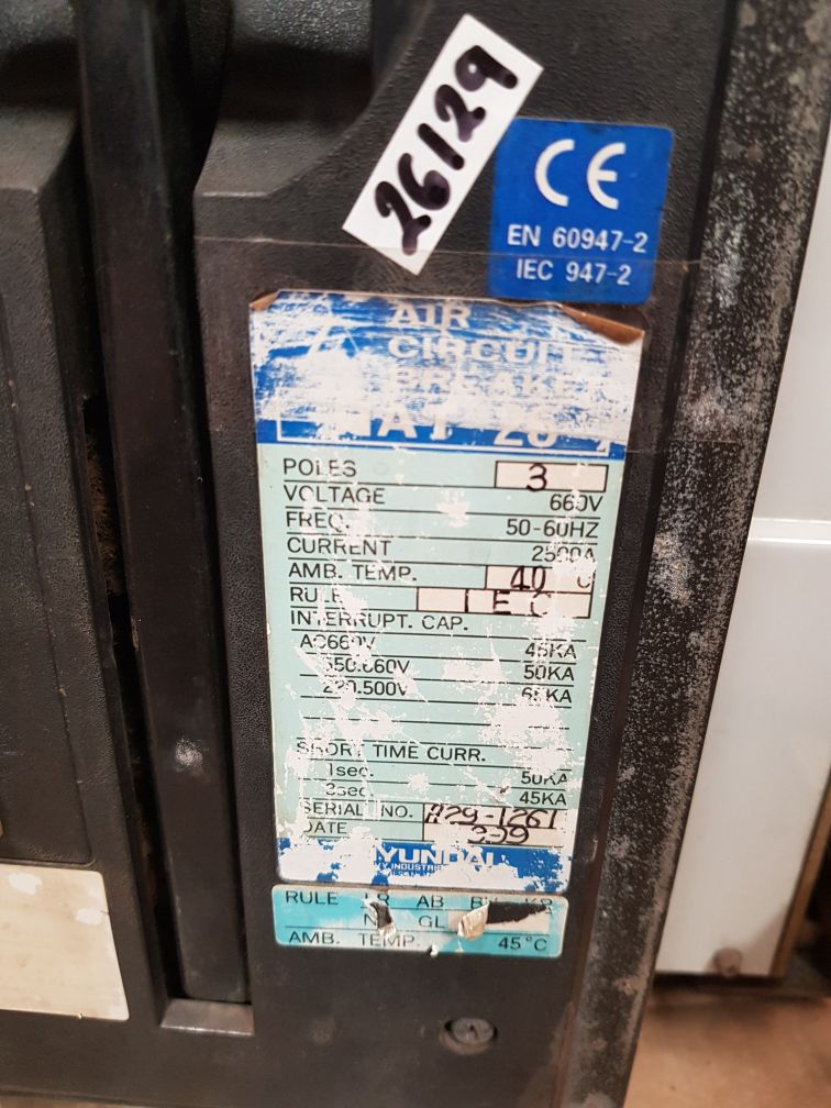 Hyundai hat 25 air circuit breaker 2500a