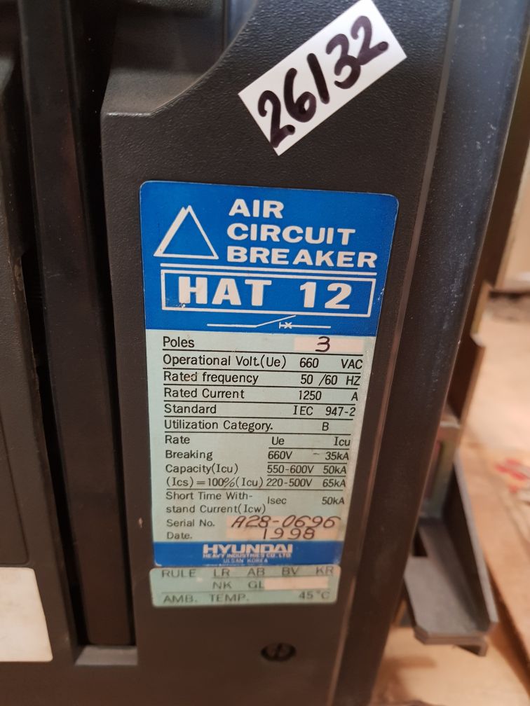 Hyundai hat 12 air circuit breaker 1250a