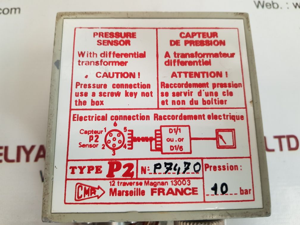 Cmr p7470 136 pressure sensor 10 bar