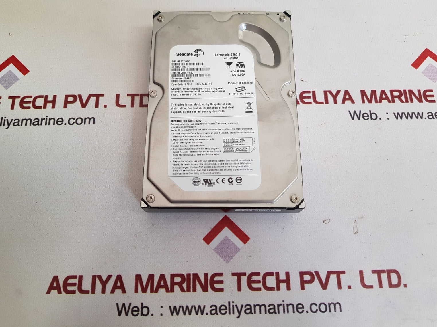 Seagate st3402111a hard drive 9bd01a-520 barracuda 7200.9
