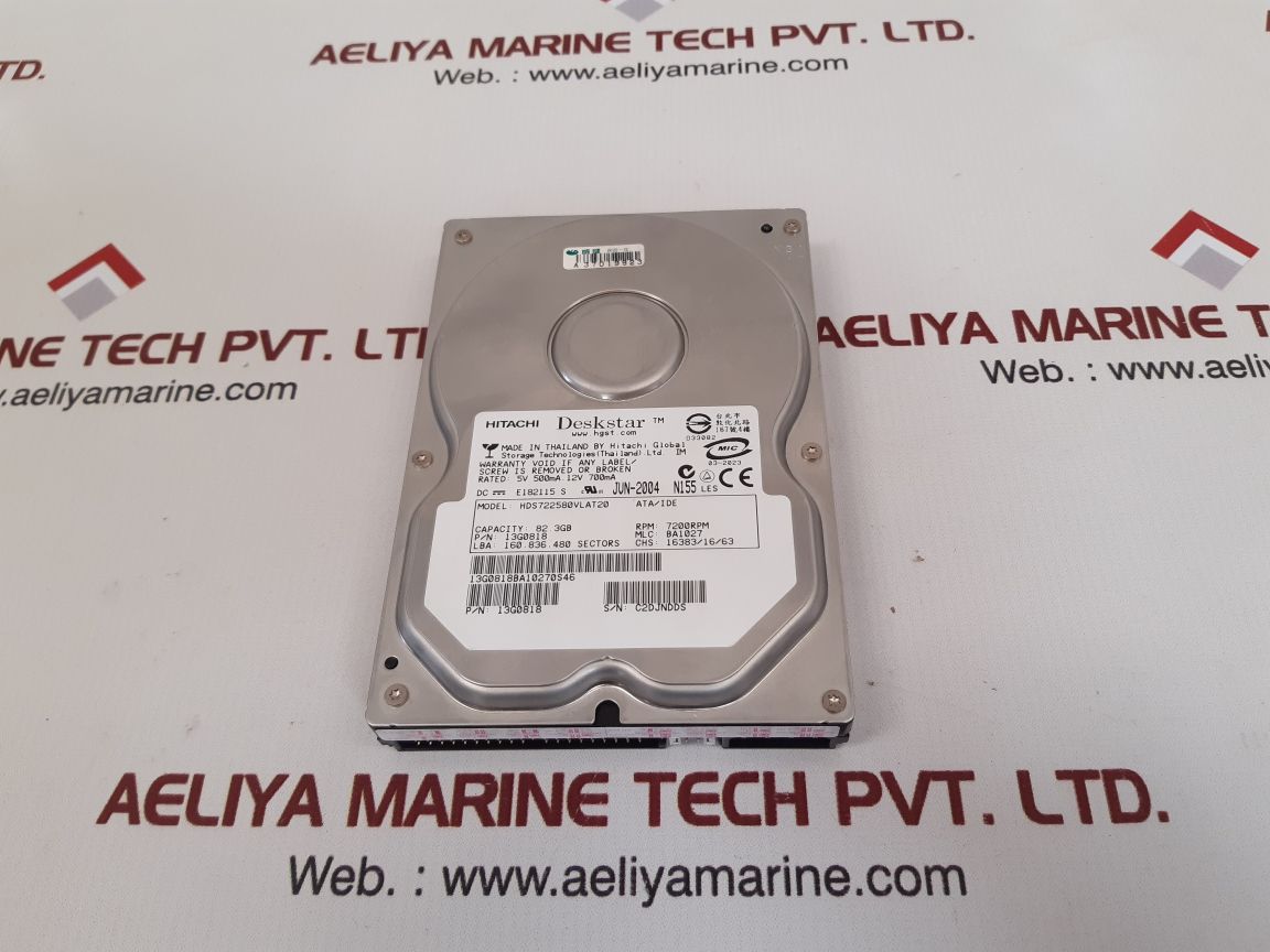 Hitachi deskstar hds722580vlat20 dard disc drive 82.3gb