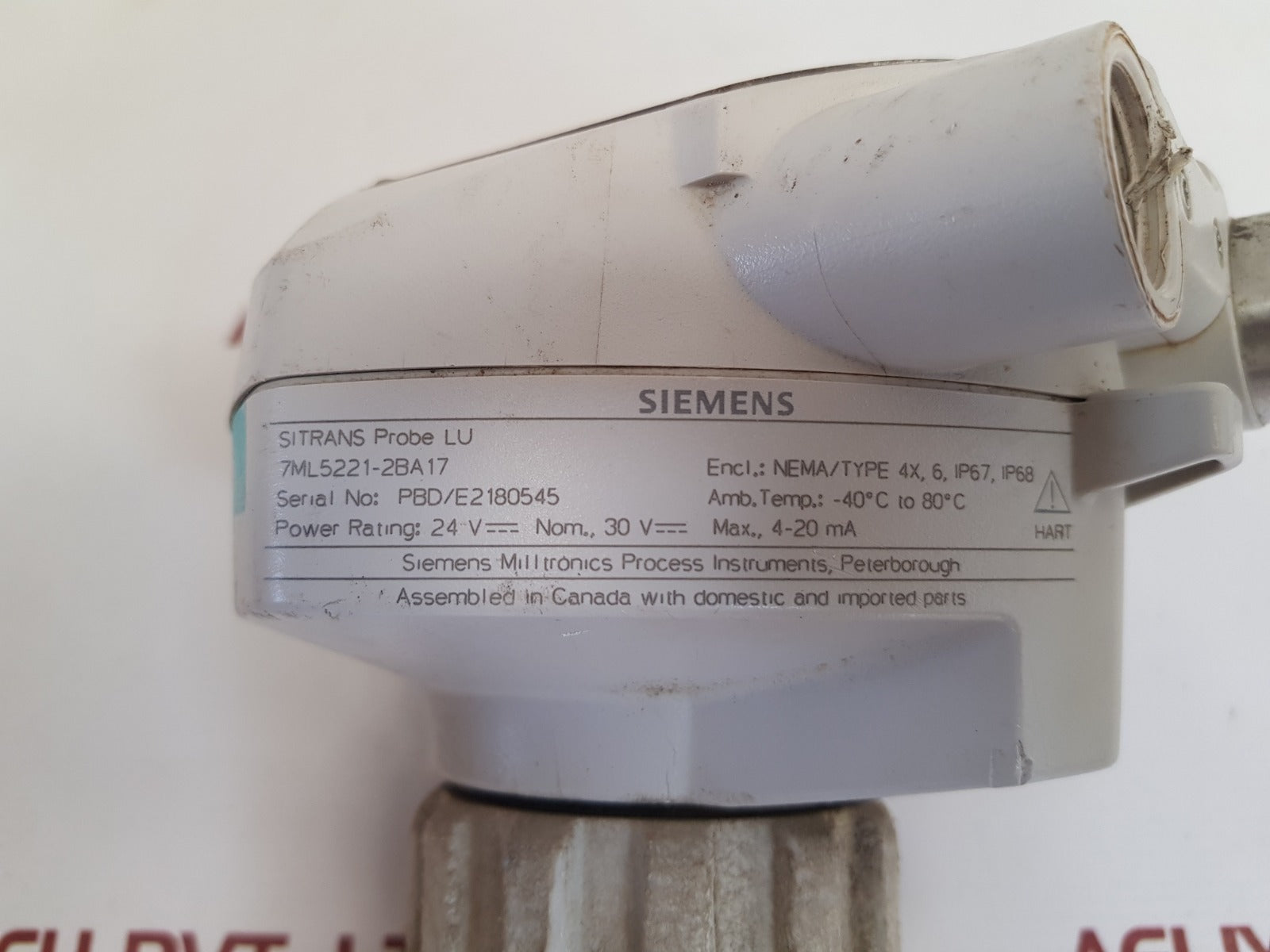 Siemens 7ml5221-2ba17 sitrans probe lu ultrasonic level transmitter 