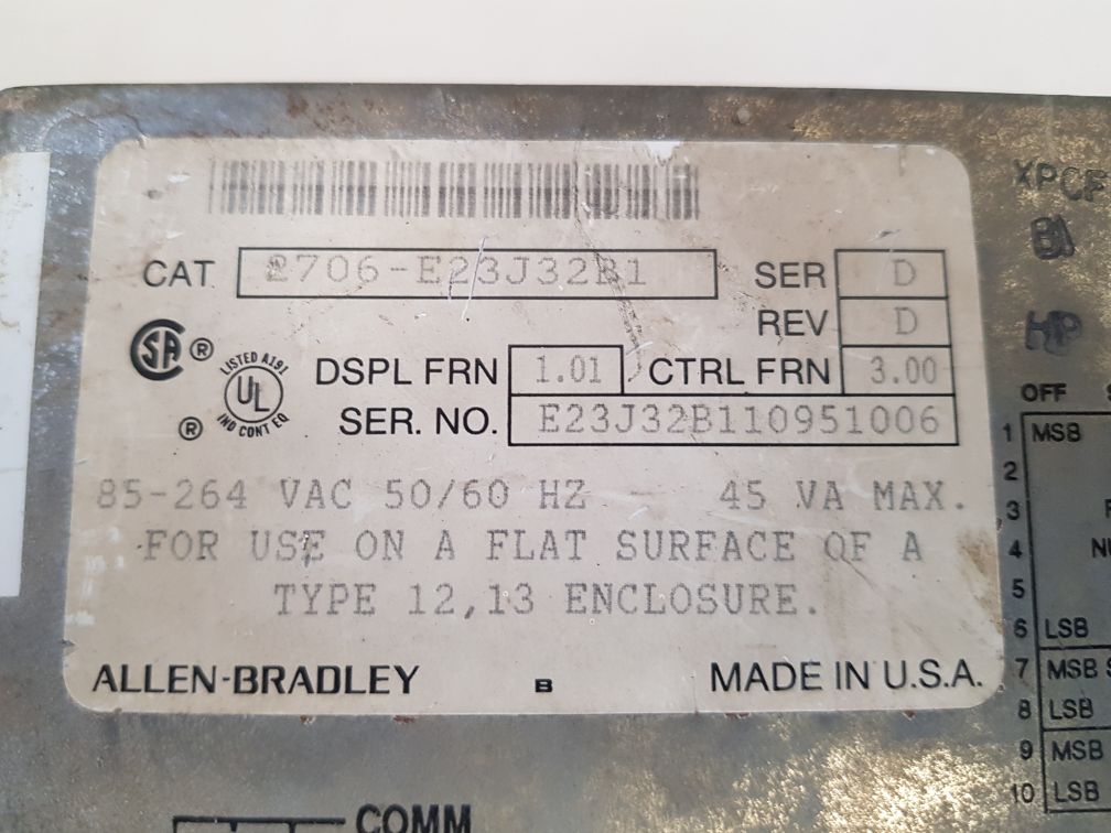 Allen-bradley 2706-e23j32b1 dataliner operator interface