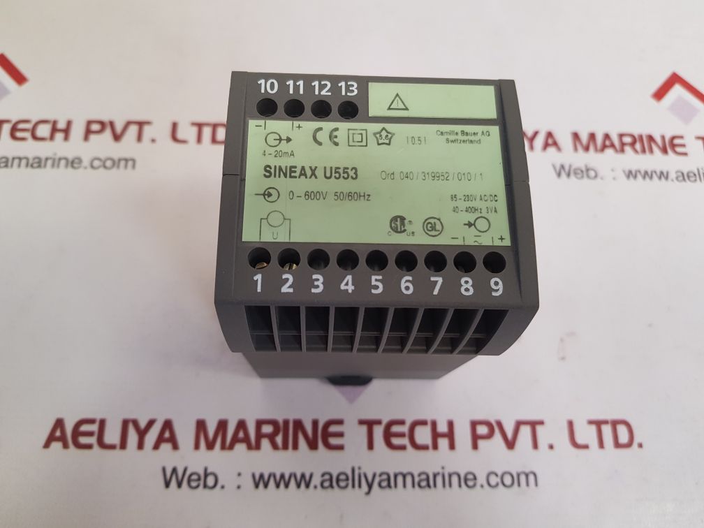 Camille bauer sineax u553 voltage transducer 0-600v 50/60hz