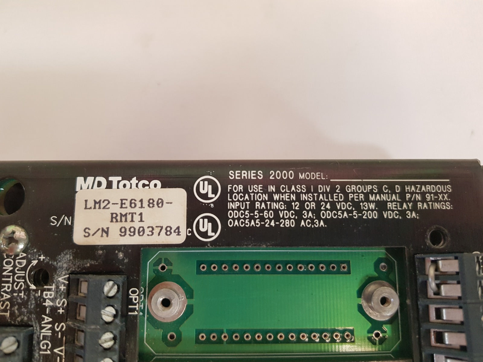 Md totco series 2000 lm2-e6180-rmt1 panel