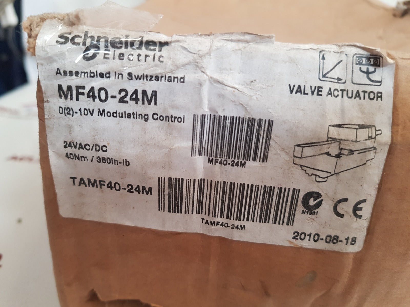 Schneider mf40-24m butterfl y valve actuator