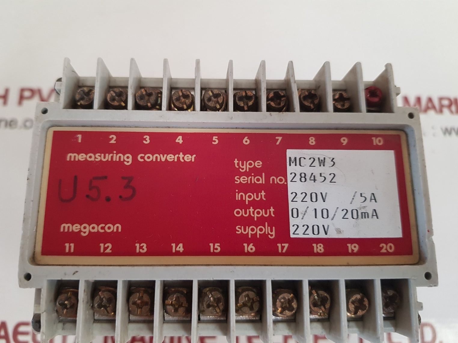 Megacon mc2w3 measuring converter used