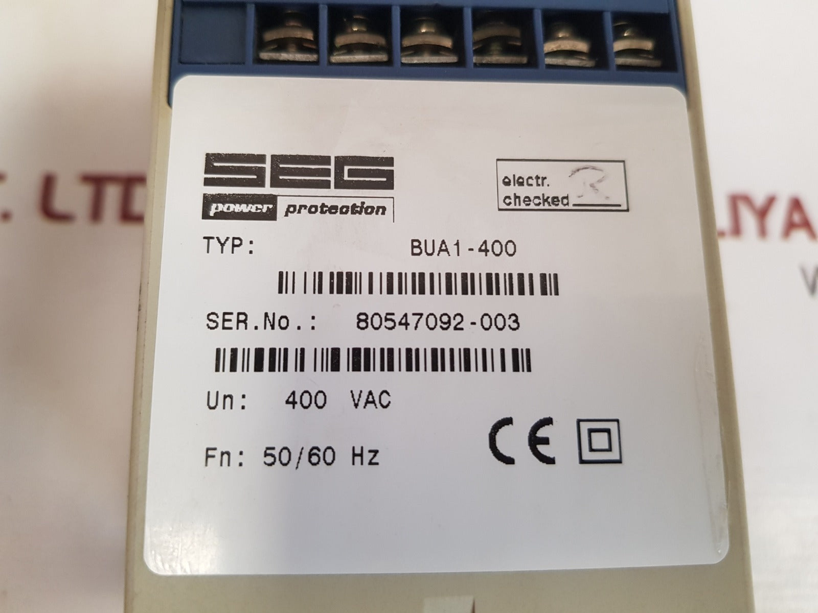 Seg bua1-400 voltage balance relay