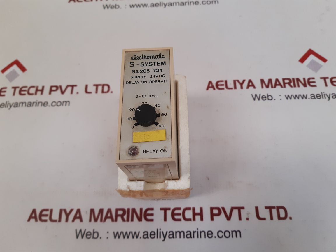 Electromatic sa205 724 time delay relay 3-60 sec