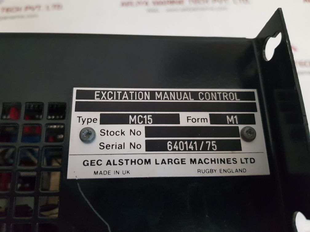 Gec alsthom mc15-m excitation manual control used