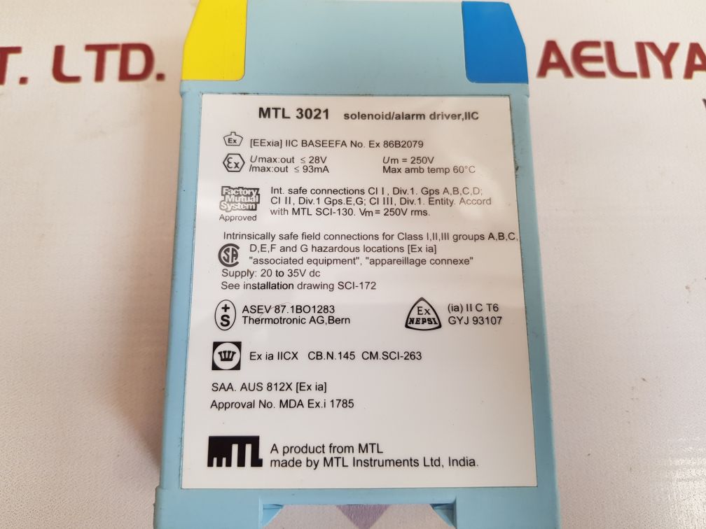 Mtl instruments mtl 3021 solenoid alarm driver mtl 3000 series new