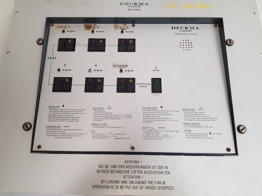 Deckma 815.5-6 gl automatic fire detection alarm indication control system panel 