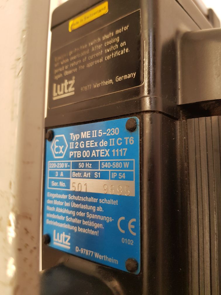 Lutz me ii 5-230 drum pump 