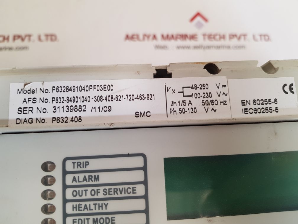 Areva p6328491040pf03e00 transformer differential protection relay