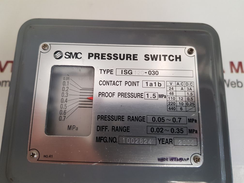 Smc isg120-030 pressure switch