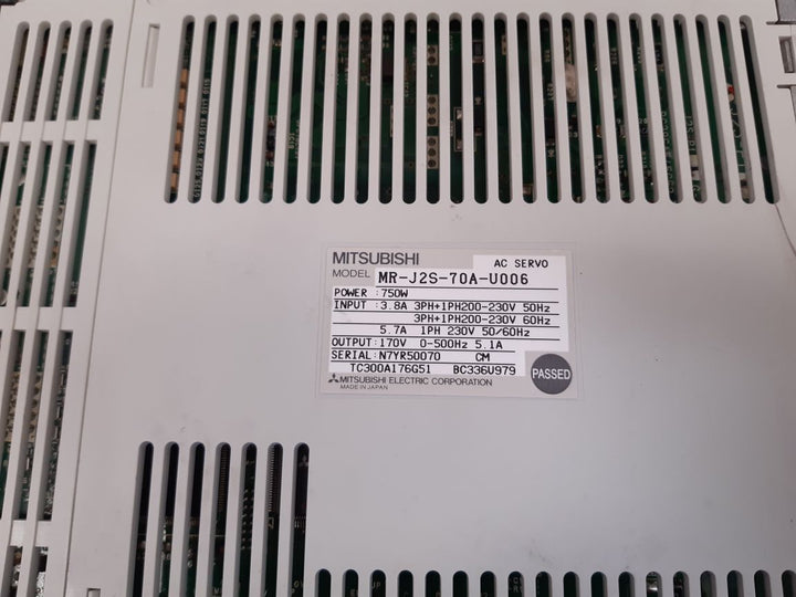 Mitsubishi melservo mr-j2s-70a-u006 ac servo driver