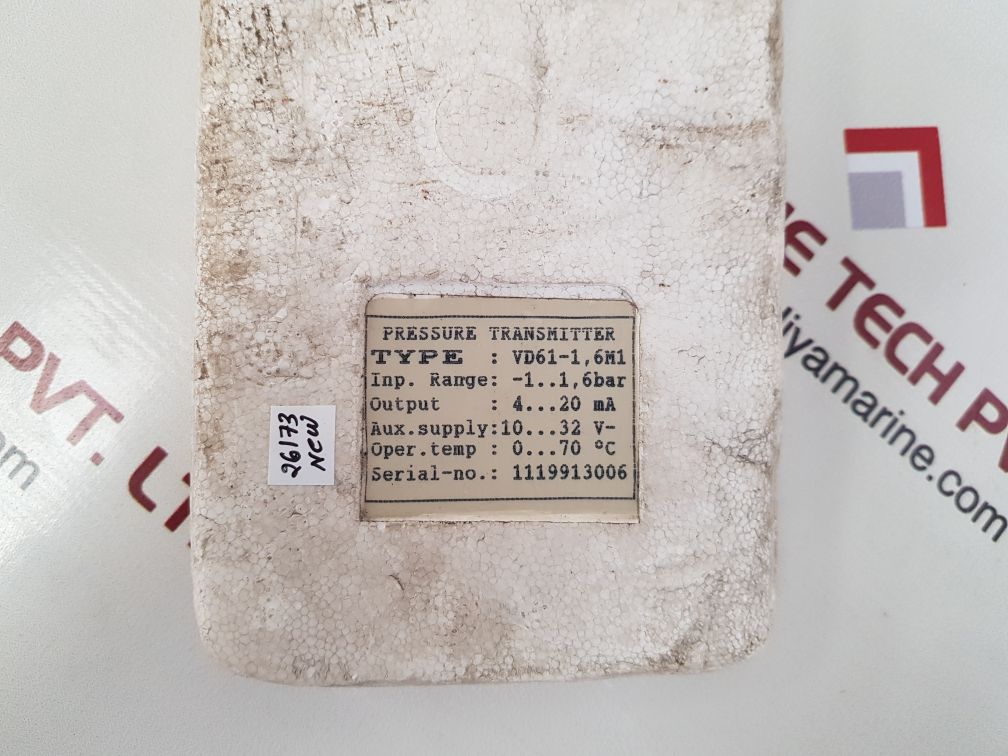 Noris vd61-1, 6m1 pressure transmitter -1..1,6 bar
