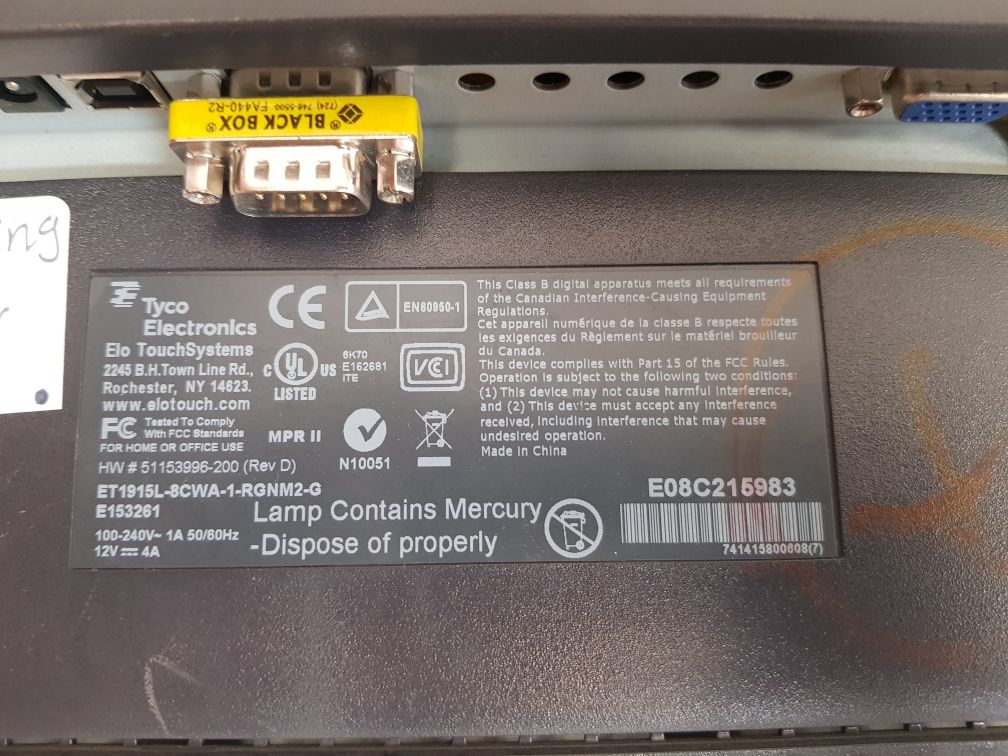 Honeywell et1915l-8cwa-1-rgnm2-g lcd touch monitor 