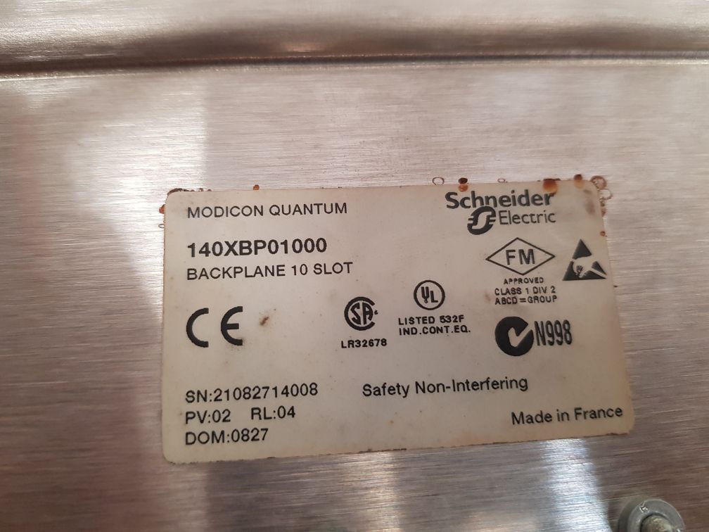 Schneider electric modicon quantum 140xbp01000 backplane 10 slot module 