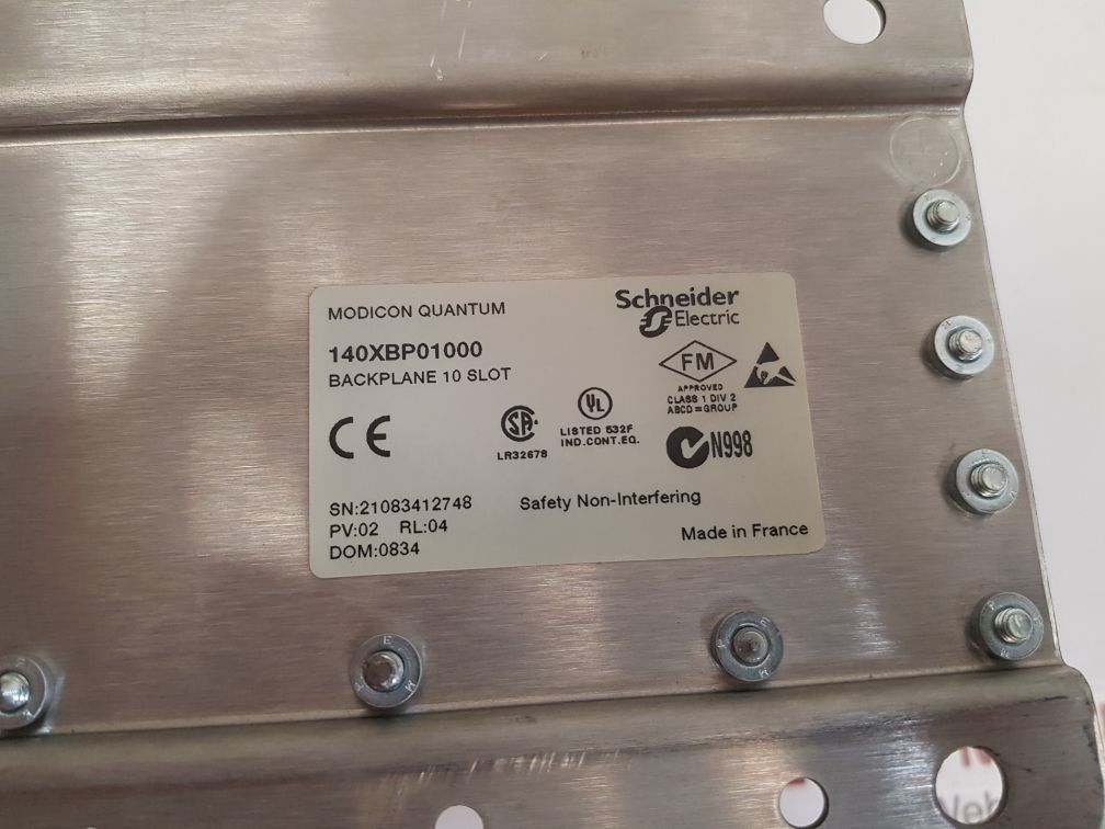 Schneider/telemecanique modicon quantum 140xbp01000 backplane 10 slot module 