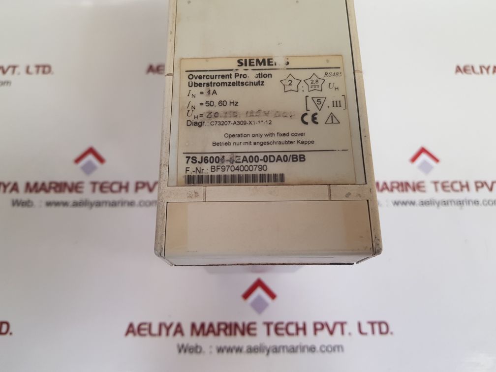 Siemens 7sj6005-4ea00-0da0/bb overcurrent protection relay used