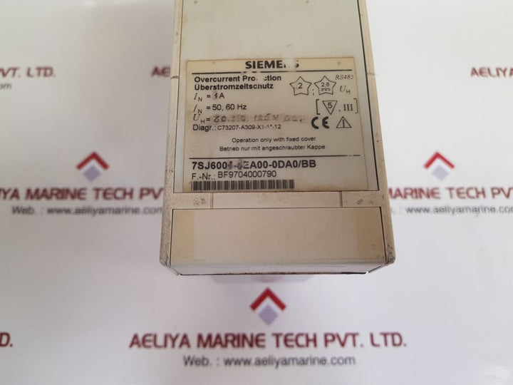 Siemens 7sj6005-4ea00-0da0/bb overcurrent protection relay used