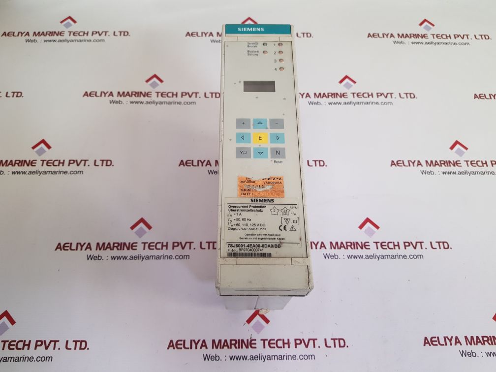 Siemens 7sj6001-4ea00-0da0/bb overcurrent protection relay