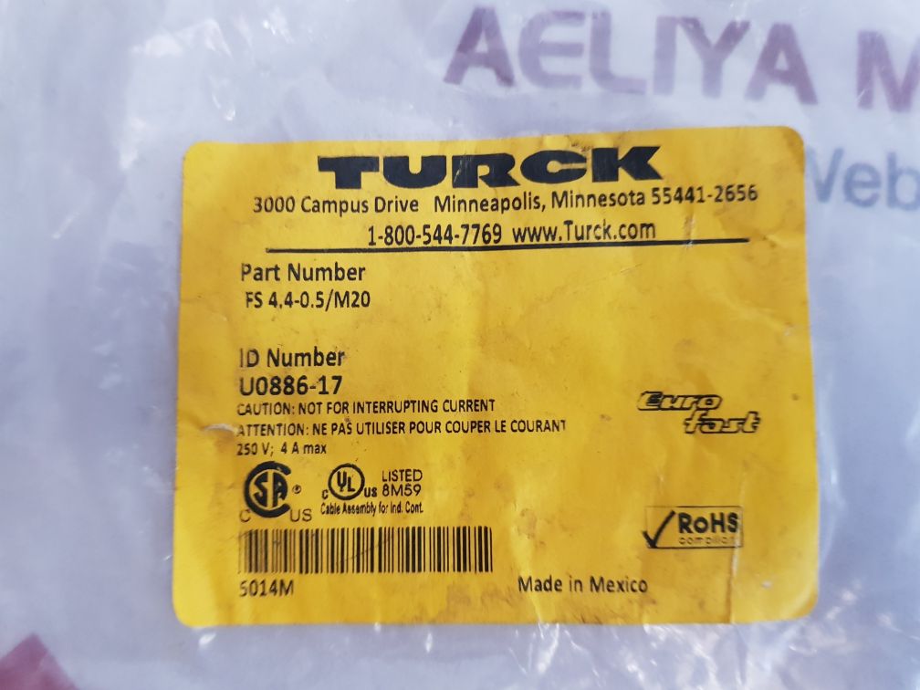 Turck fs 4,4-0.5/m20 u0886-17 eurofast receptacles