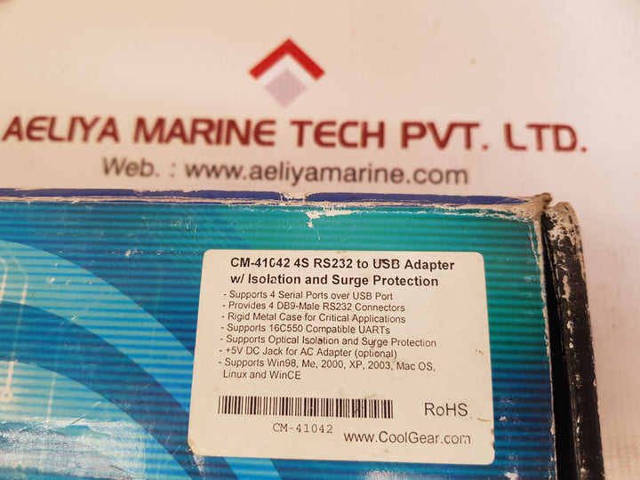 Serialgear cm-41042 4s rs232 to usb adapter w/ isolation and surge protection