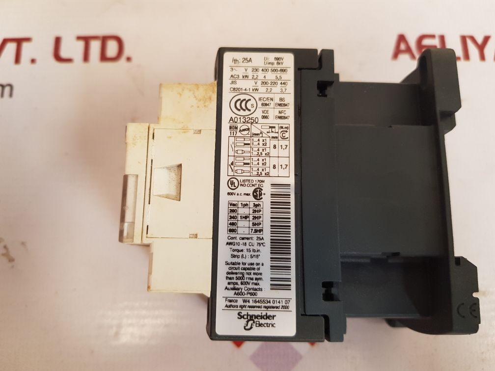Telemecanique/schneider lc1d09p7 contactor