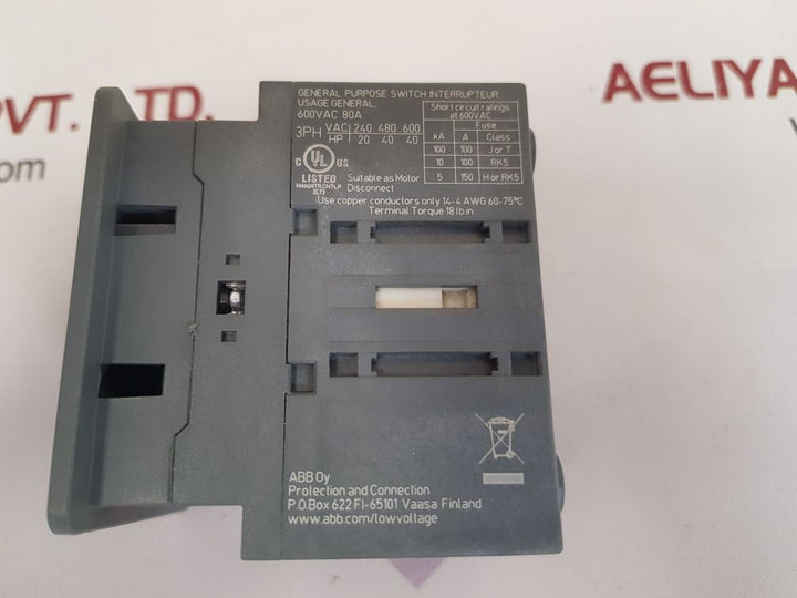 Abb ot80ft3 switch-disconnector 1sca105431r1001