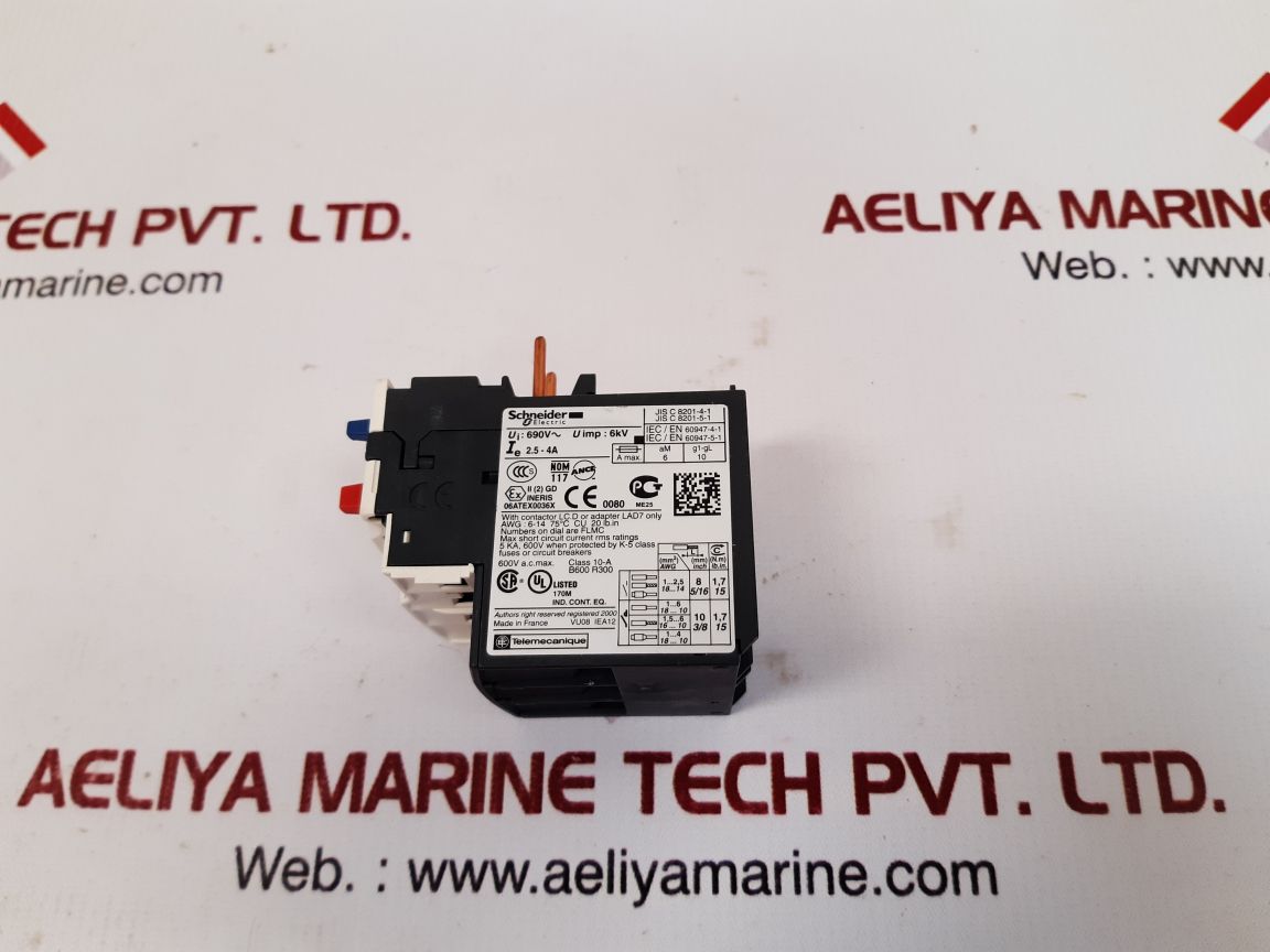 Schneider electric lrd 08 thermal overload relay
