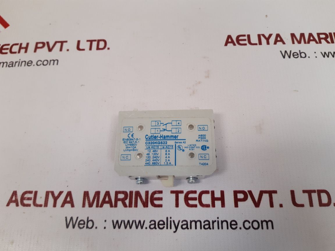 Cutler-hammer c320kgs22 auxiliary contact