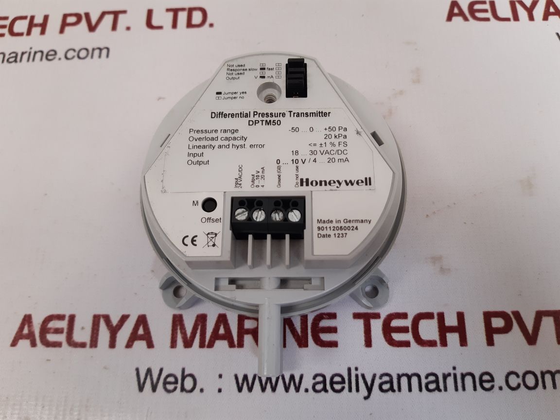 Honeywell dptm50 differential pressure transmitter