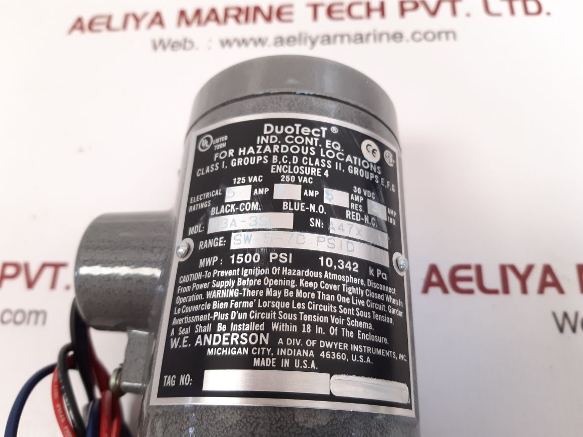 W.e. anderson h3a-3sl differential pressure switch