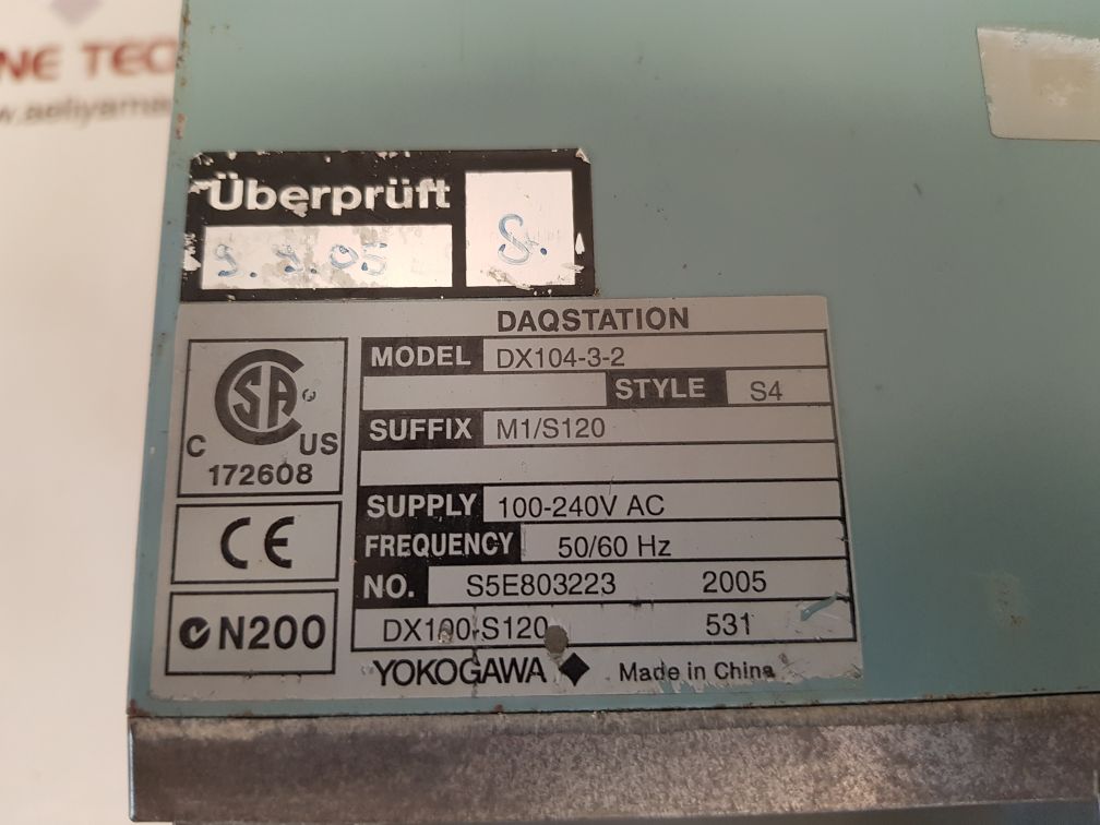 Yokogawa dx104-3-2 chart recorder style s4
