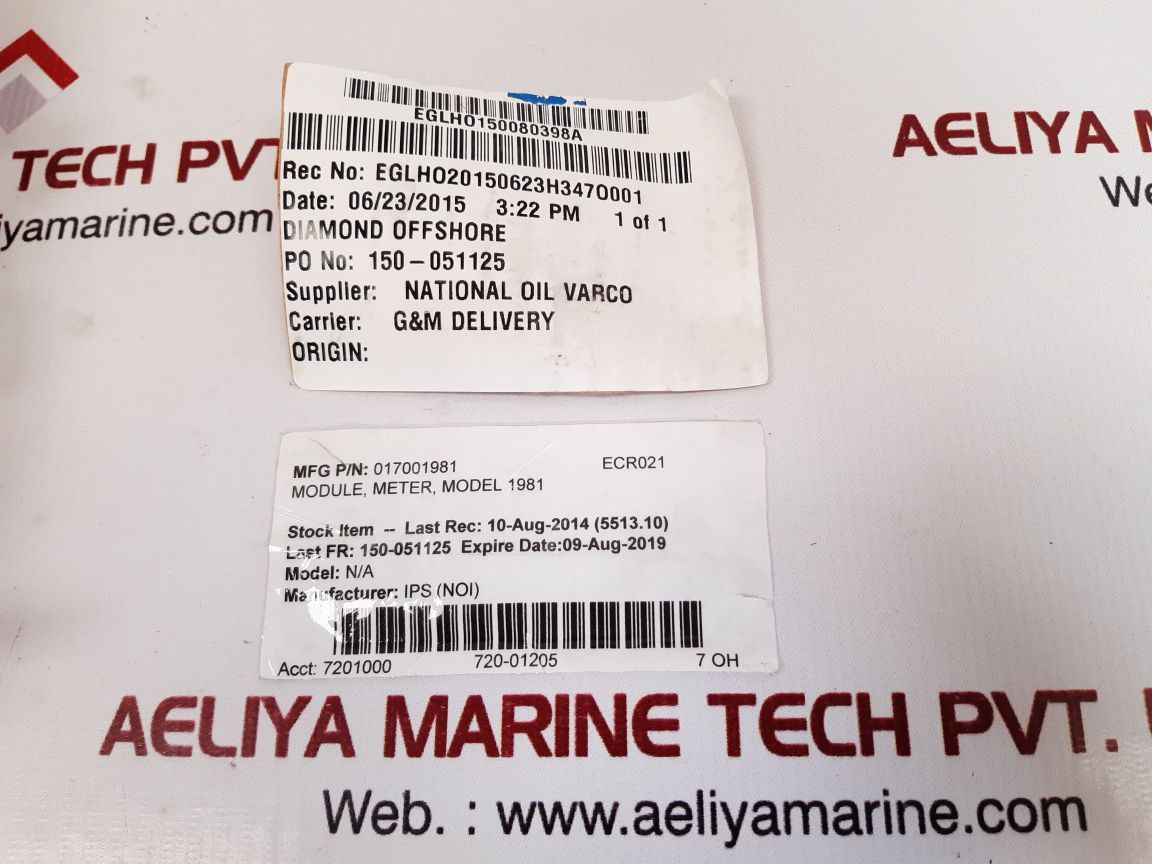 Integrated power systems 1981 metering module 10055656-001