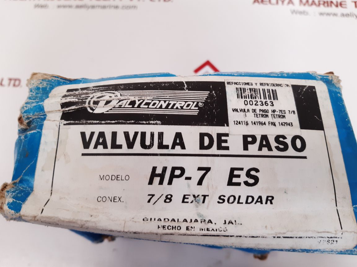 Valy control hp-7 es stop valve