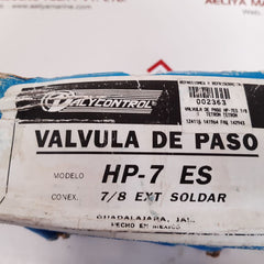 Valy control hp-7 es stop valve