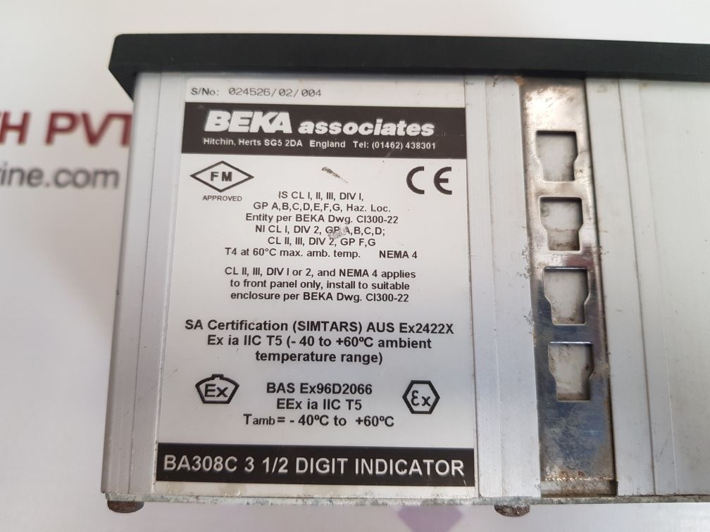 Beka associates ba308c 3 1/2 digit indicator display 0.00 to 200
